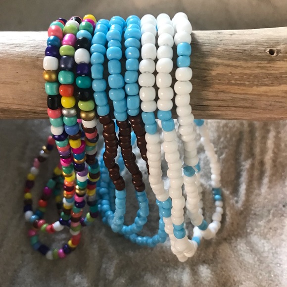 Handmade Glass Bead Anklets - Picture 2 of 2